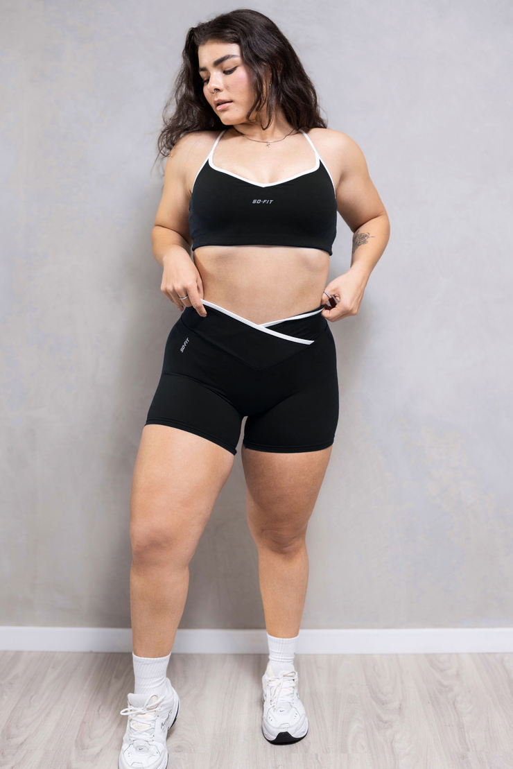 Amanda Short Line cruce V negro